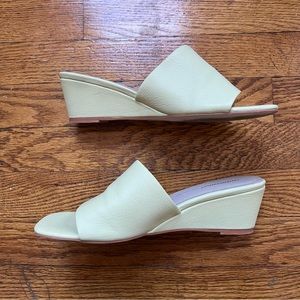 Intentionally Blank Pale Yellow Wedge Heels (size 9)